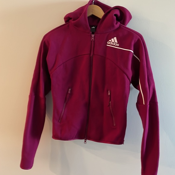 Adidas Burgundy Hoodie - Picture 3 of 5